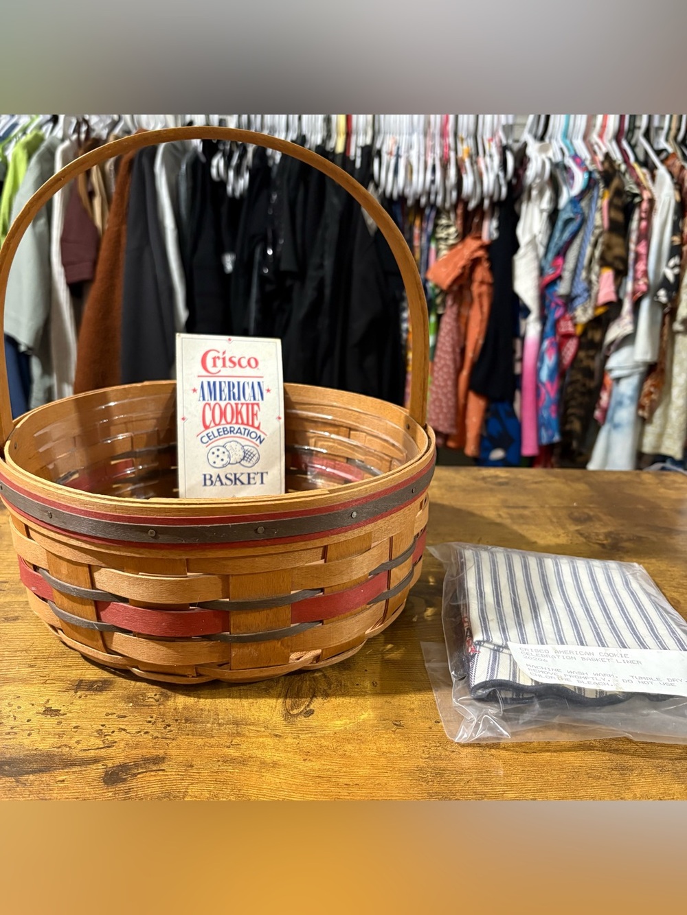 Longaberger Crisco American Cookie Celebration Basket with Liners -1992